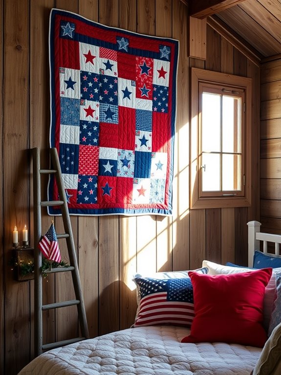 patriotic quilt for decor