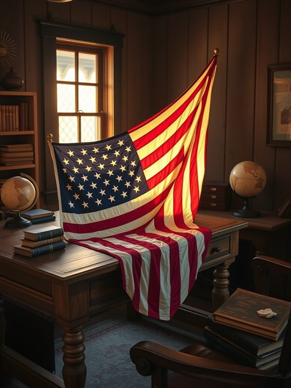patriotic retro flag showcase