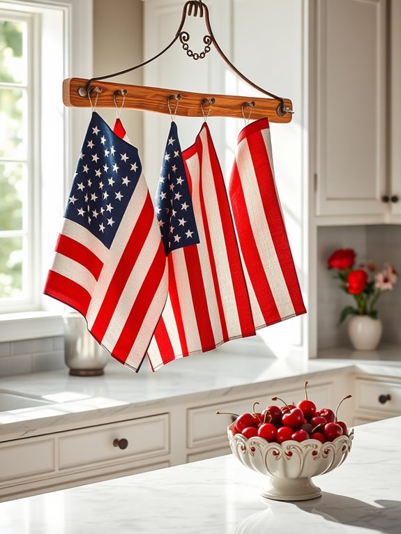 patriotic themed kitchen linens