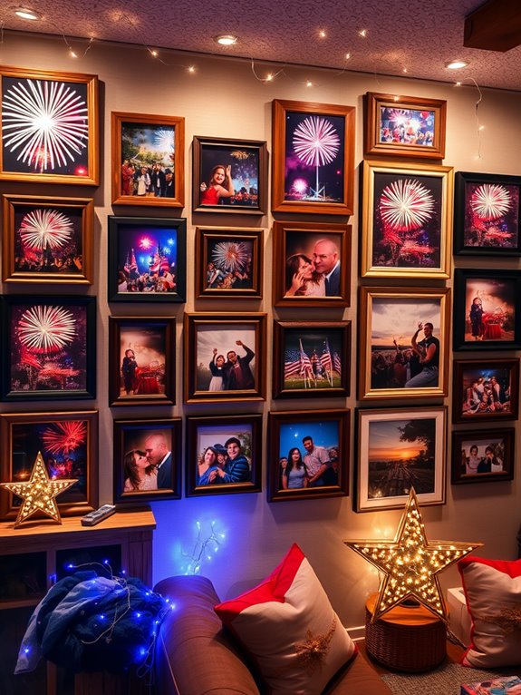 patriotic themed photo display