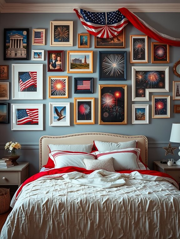 patriotic themed photo display