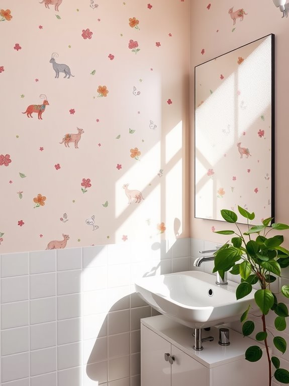 playful bathroom pattern makeover