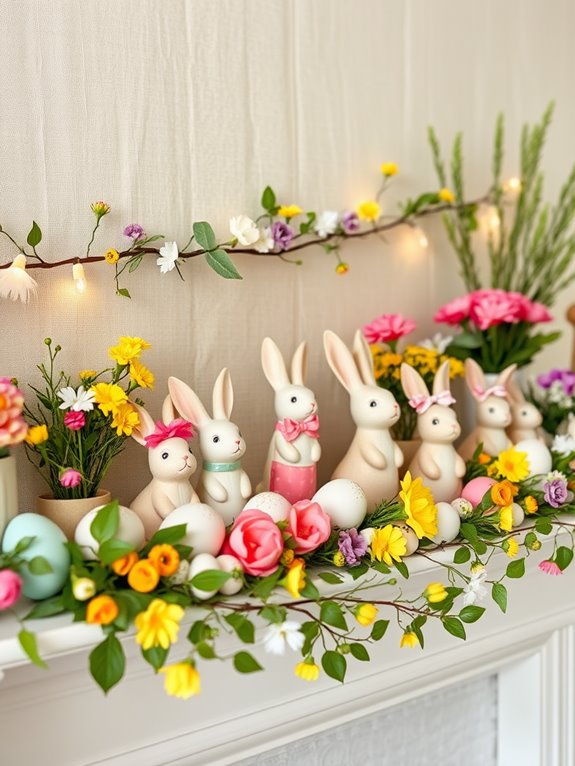 playful bunny floral displays