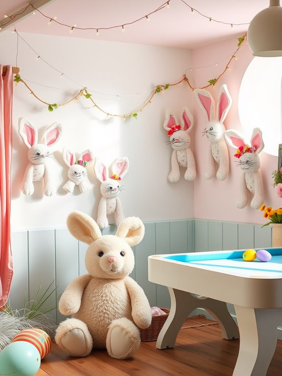 playful bunny wall decor