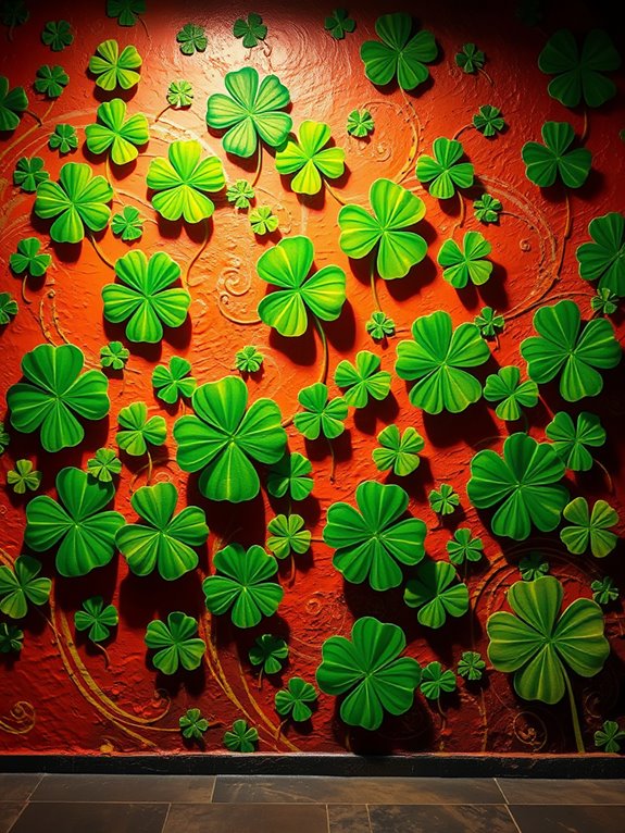 playful green clover artwork