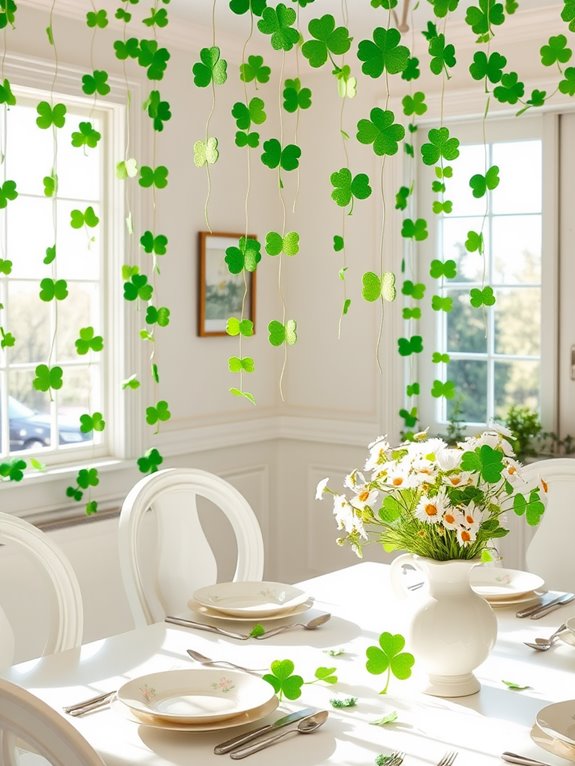 playful green decorative garlands