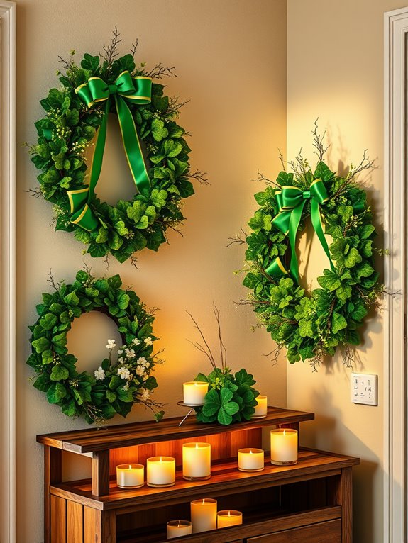 playful green decorative wreaths