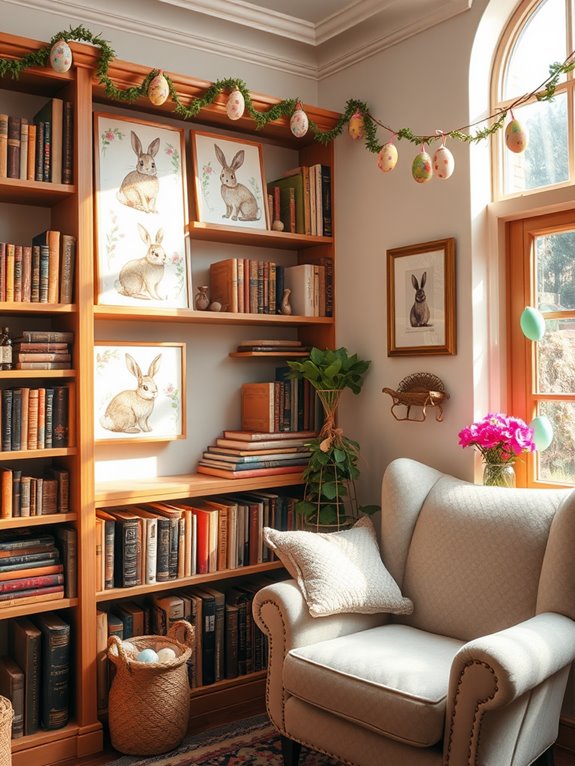 playful rabbit themed decor