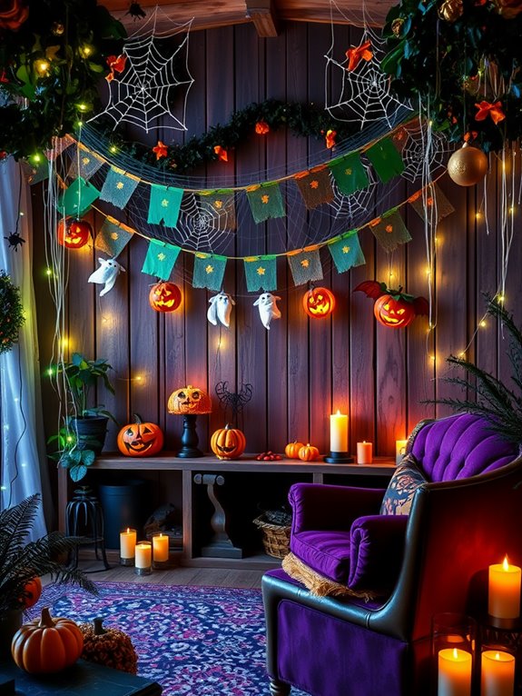 playful spooky decorations displayed
