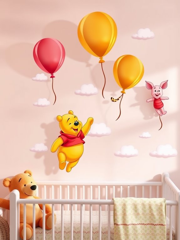 pooh bear themed wall decorations