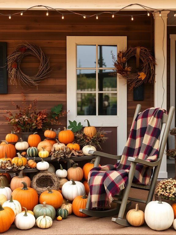 pumpkin and gourd arrangement