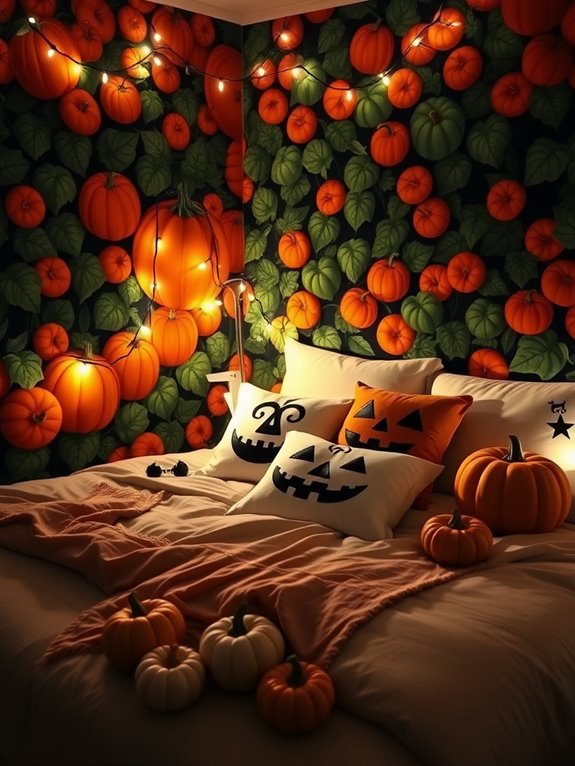 pumpkin themed decorative wall