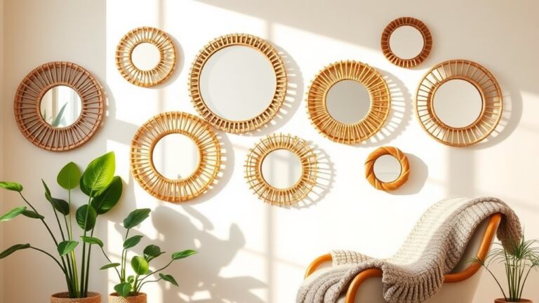 rattan mirror wall decor