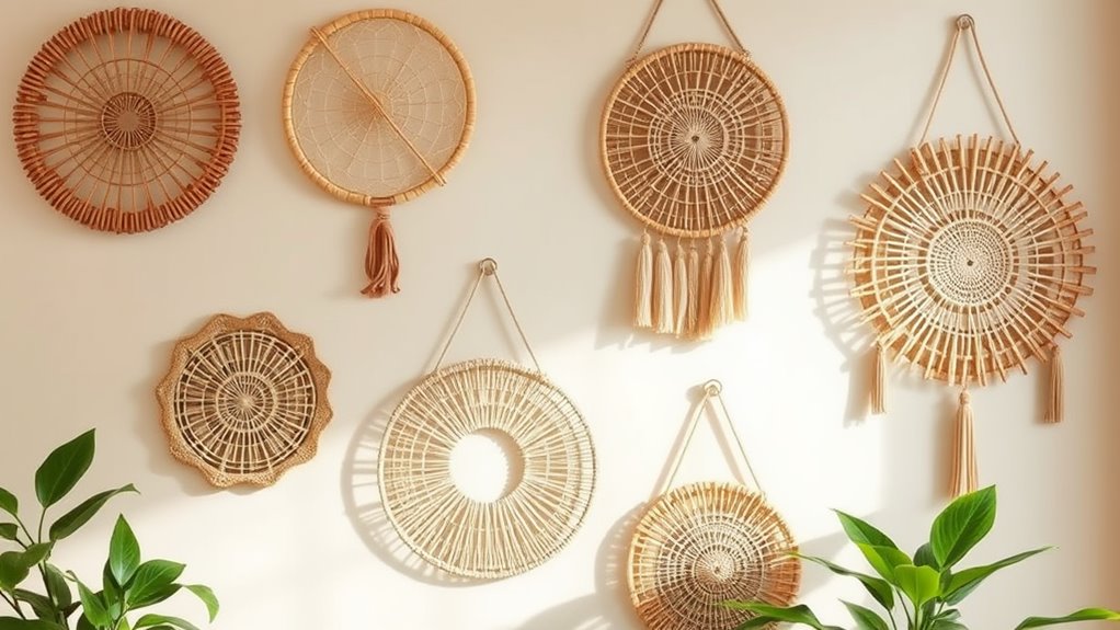 rattan wall hangings decor