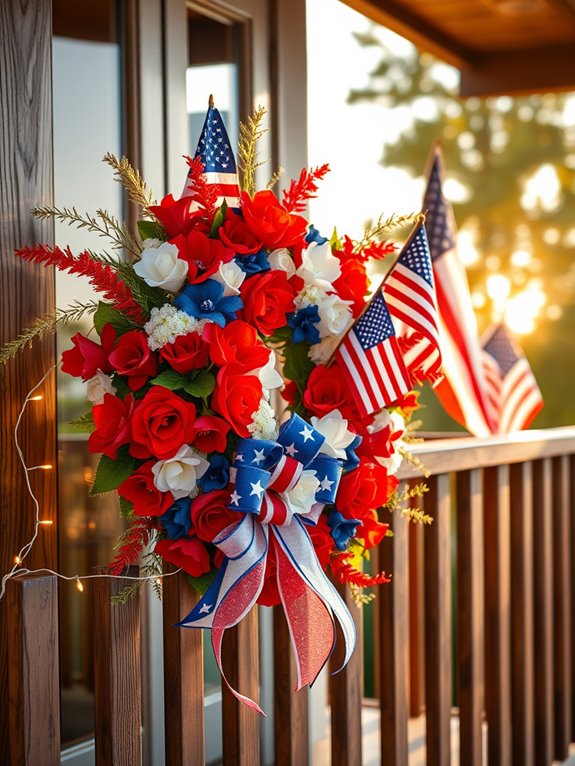 red white and blue wreath