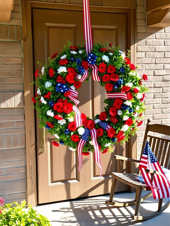 red white blue decor