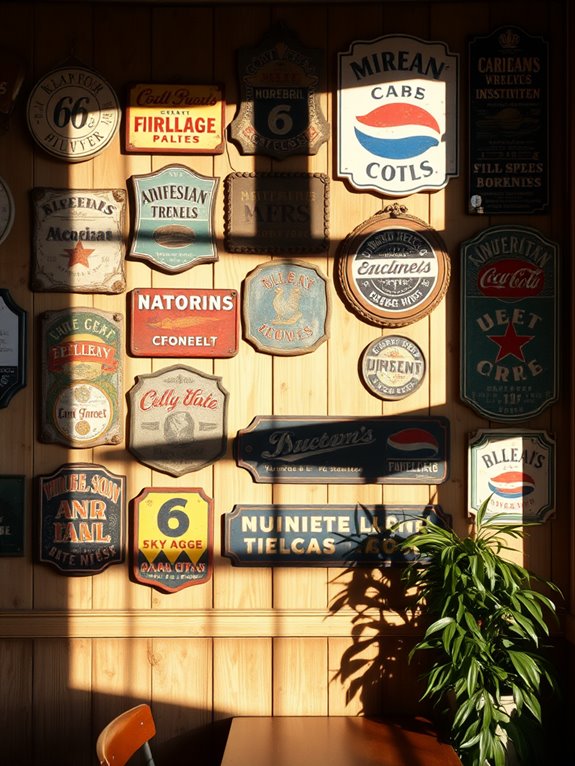retro vintage metal signs