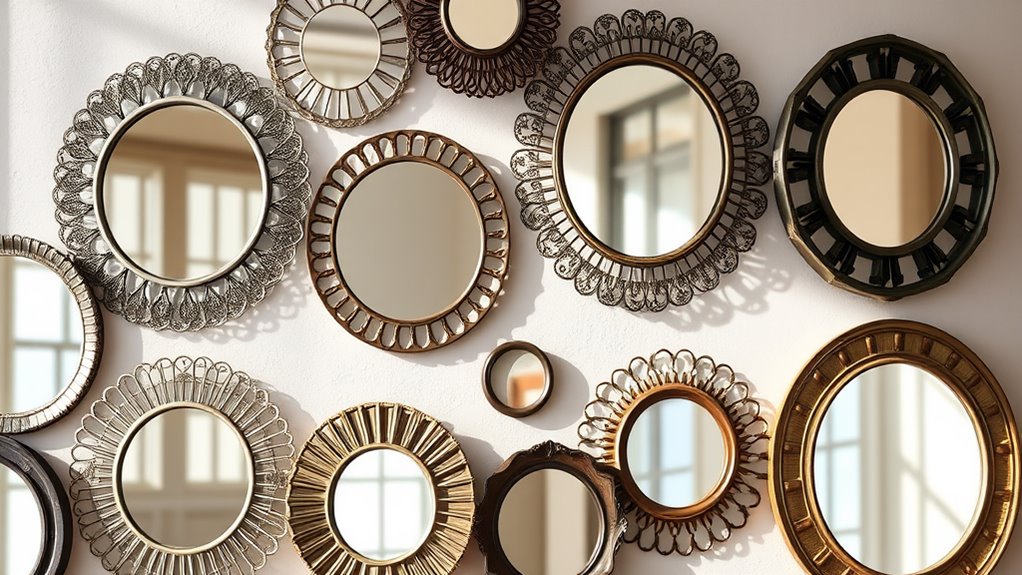 round decorative wall mirrors
