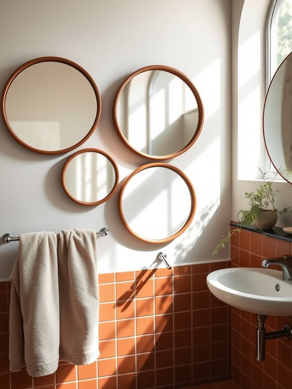 round mirrors enhance warmth