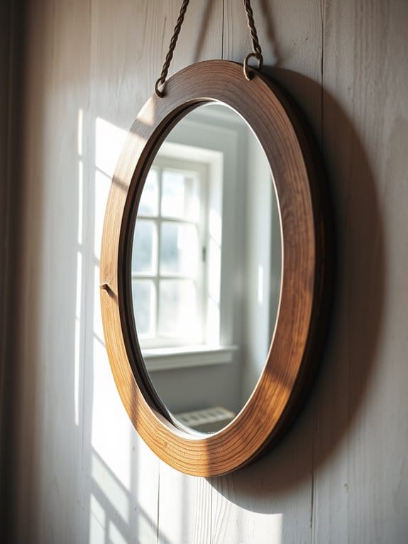 rustic oval mirror frame