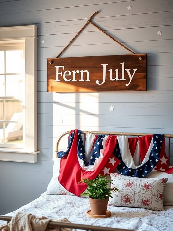 rustic patriotic wooden sign