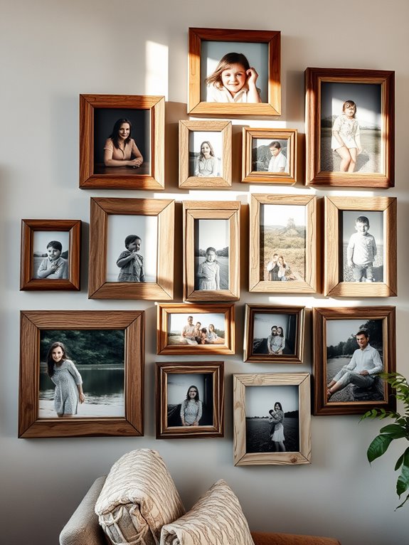 rustic wooden photo display