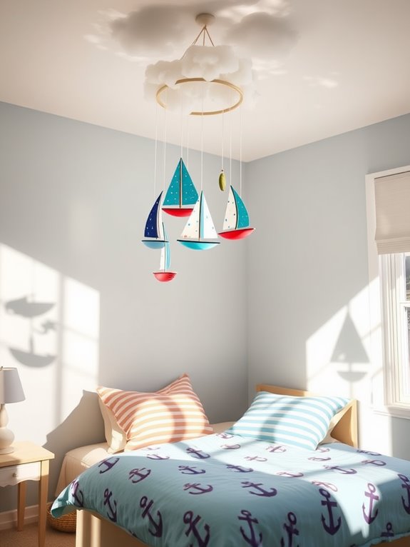 sailboat themed mobile craft project
