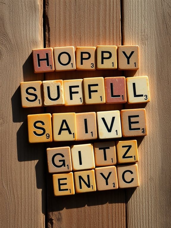 scrabble game letter tiles