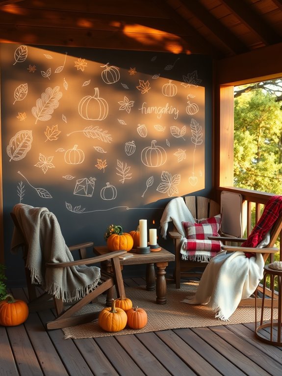 seasonal chalkboard message wall