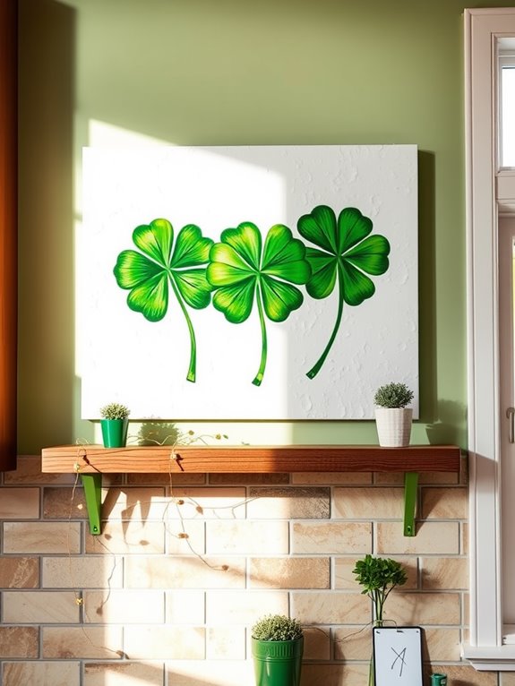 shamrock themed canvas artwork project