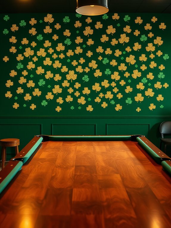 shiny gold shamrock stickers