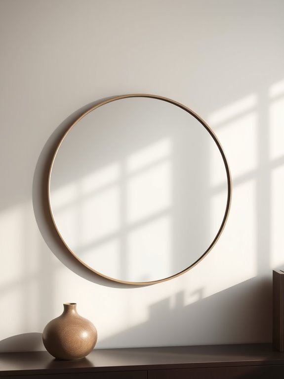 sleek minimalist round mirror
