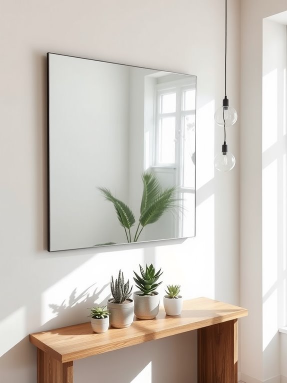 sleek mirrors enhance minimalism