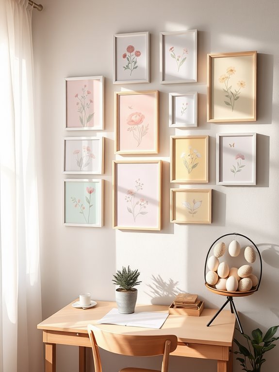 soft colored art display