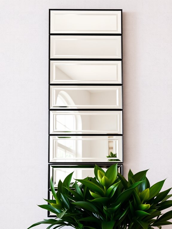 stacked panel mirror decor