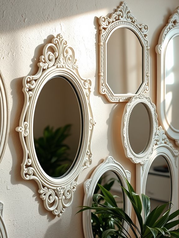 stylish boho white mirror