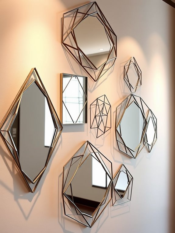 stylish geometric wall mirror