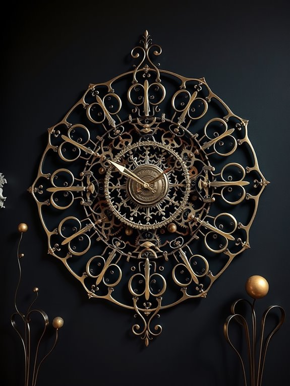 stylish metal timepieces decor