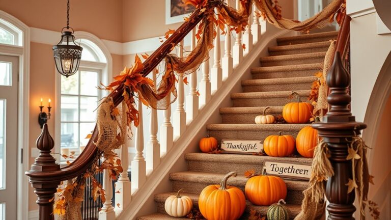 thanksgiving staircase wall decorations
