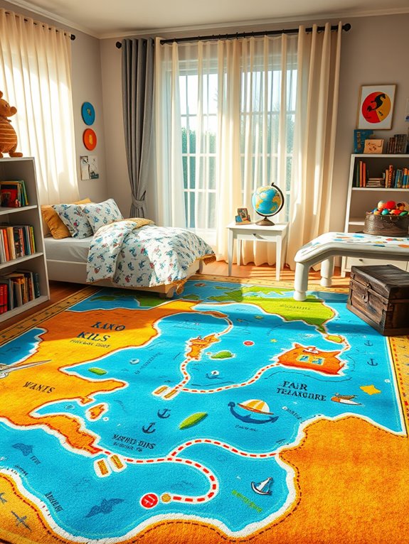 treasure themed floor rug