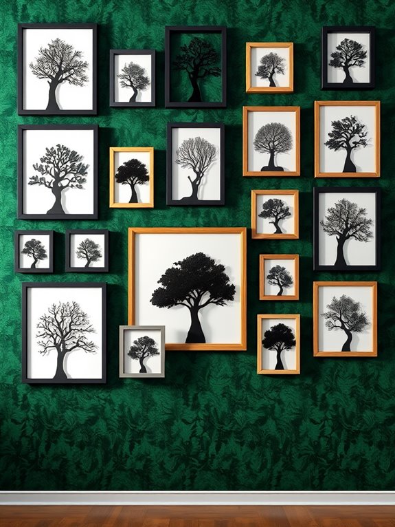 tree silhouette gallery wall