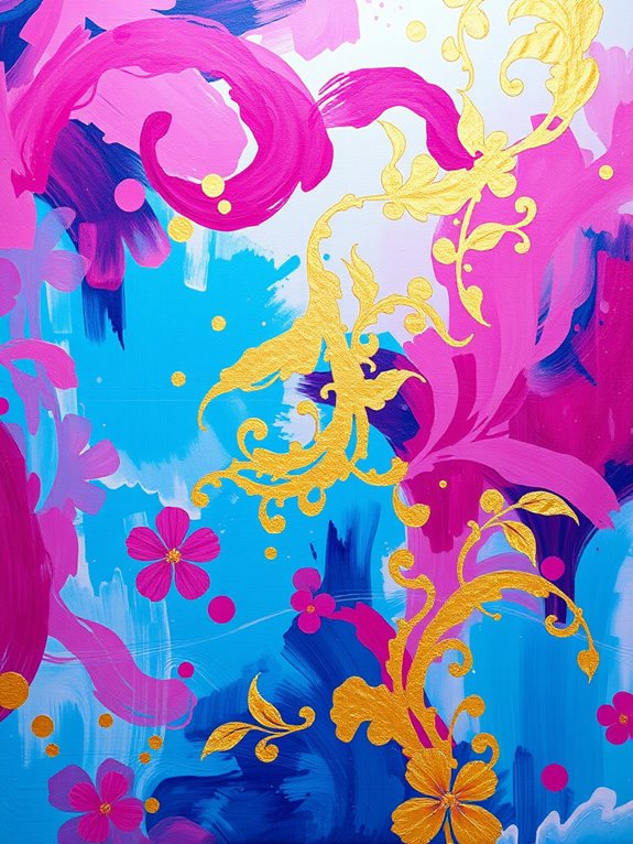 vibrant abstract floral designs