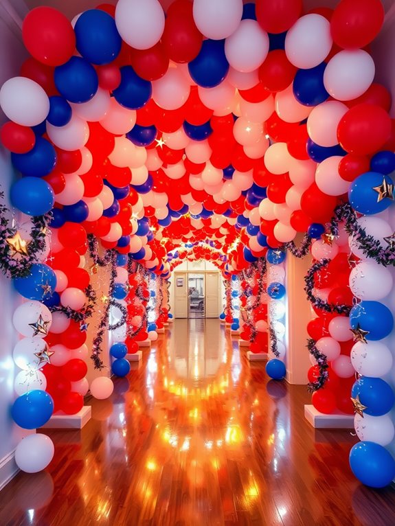 vibrant decorative balloon entrance