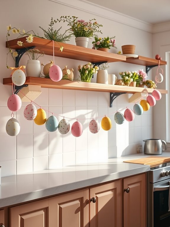 vibrant decorative egg string