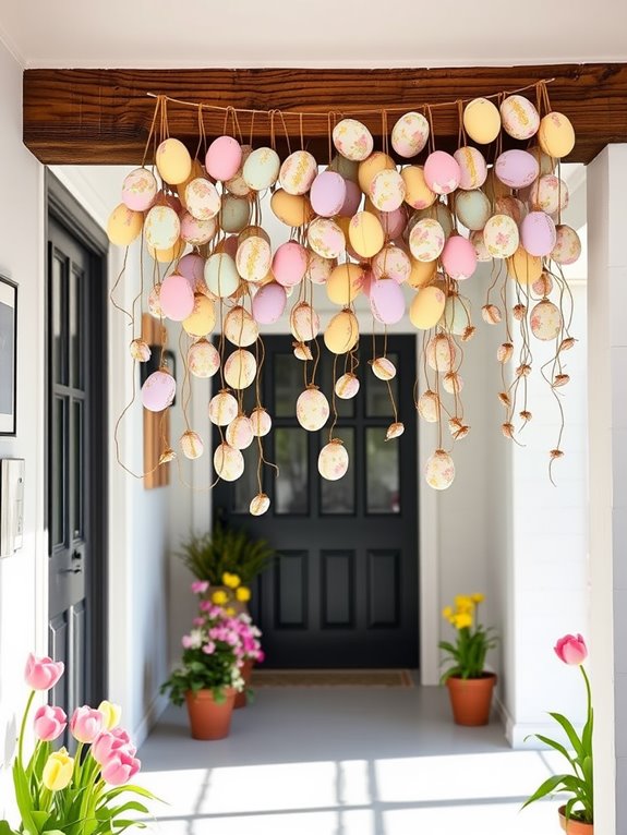 vibrant decorative egg strings
