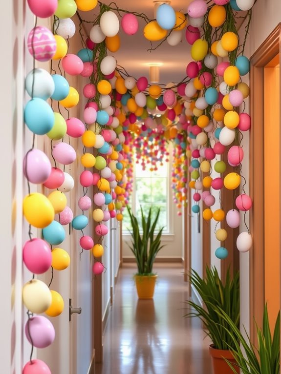 vibrant decorative egg strings