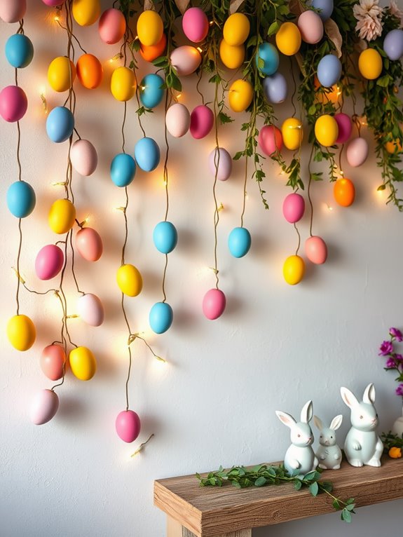 vibrant decorative egg strings