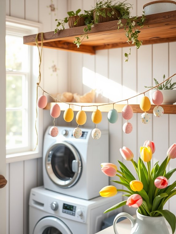 vibrant decorative egg strings