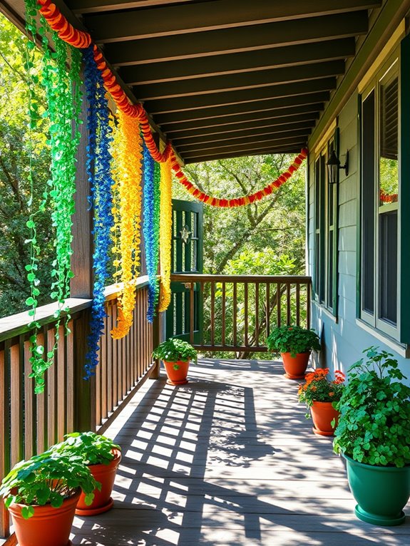 vibrant decorative rainbow banners