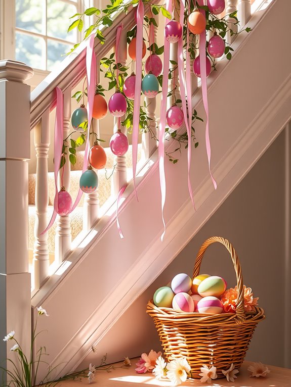 vibrant easter egg arrangements